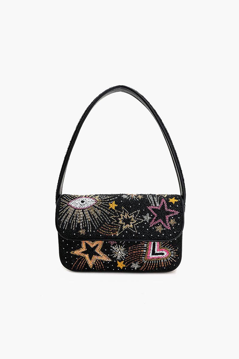 America & Beyond - Wholesale Shoulder Bag - Women's - Celestial Spark Embellished Shoulder Bag0