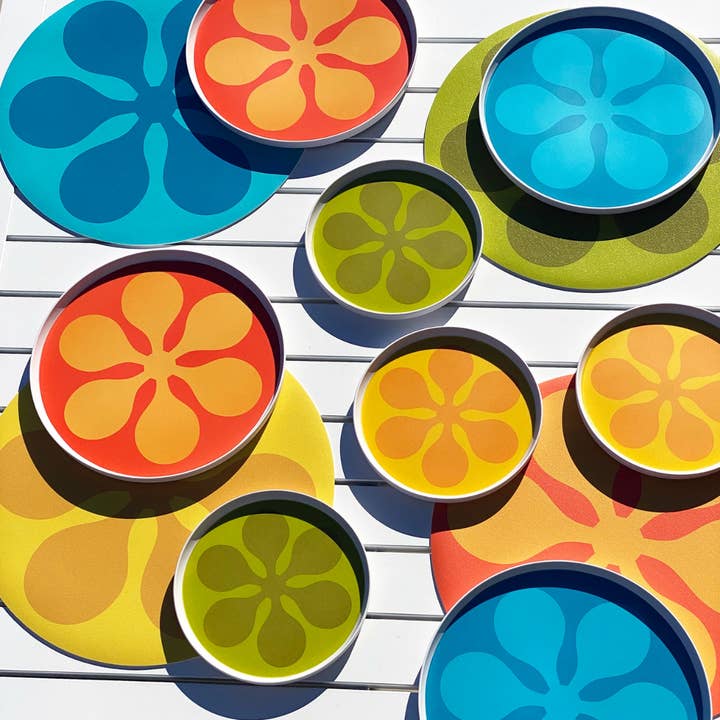 Destination PSP - Wholesale Dinner Plate - Modfest Melamine Dinner Plates - Set of 4 - Blue