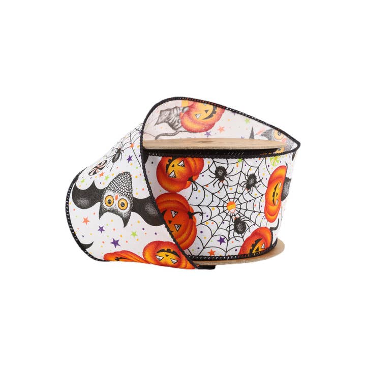 LA Ribbons Wholesale - Wholesale Ribbon - Gift Wrapping - Wired Halloween Friends Ribbon 10 Yard Roll