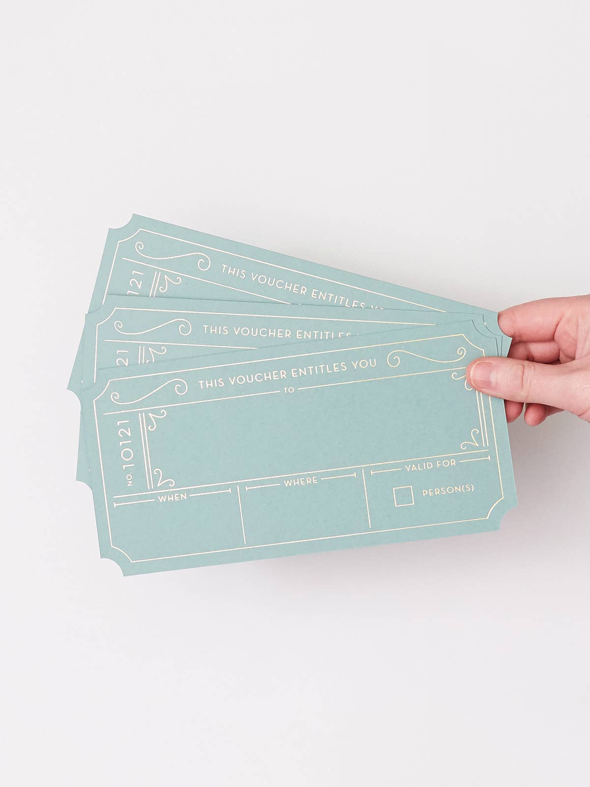 Another Loop – wholesale Birthday card – Blank Gift Voucher Pack | Set of 3 Hot Foil Golden Tickets2