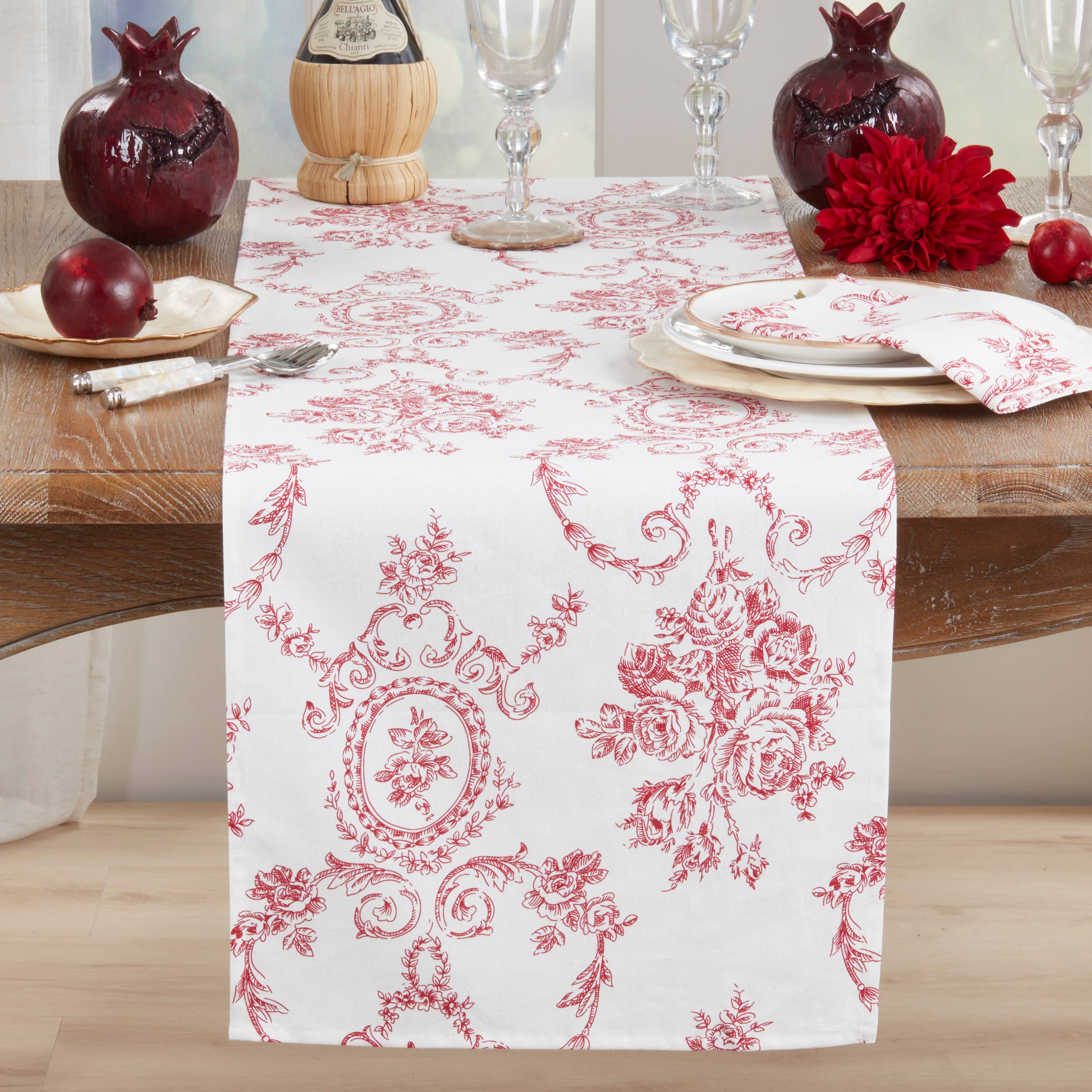 Saro Lifestyle – wholesale Löpare – Toile Floral Runner7