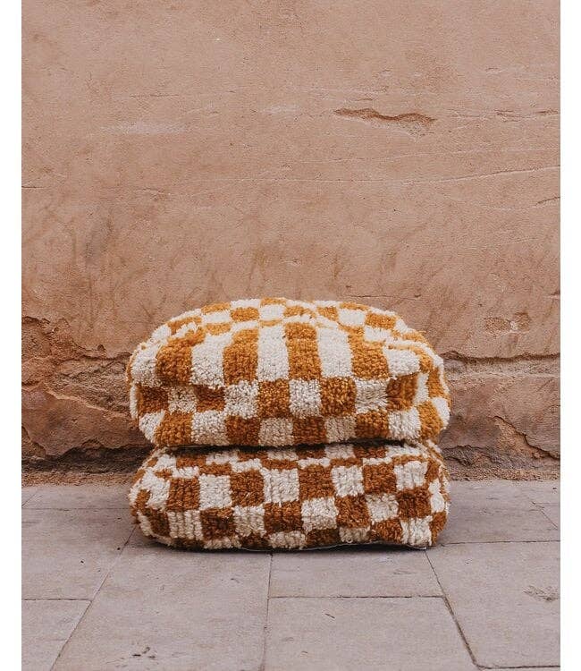 High crafty - Vendita all'ingrosso Pouf - Pouf Azilal Fatto a Mano – Lana & Cotone – Artigianato Marocchino da Pavimento0