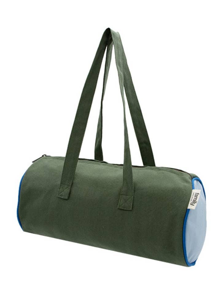 Miniborsa a sacca azzurro cielo e verde oliva per bambini per la vendita all'ingrosso da parte di Family Impact Stories