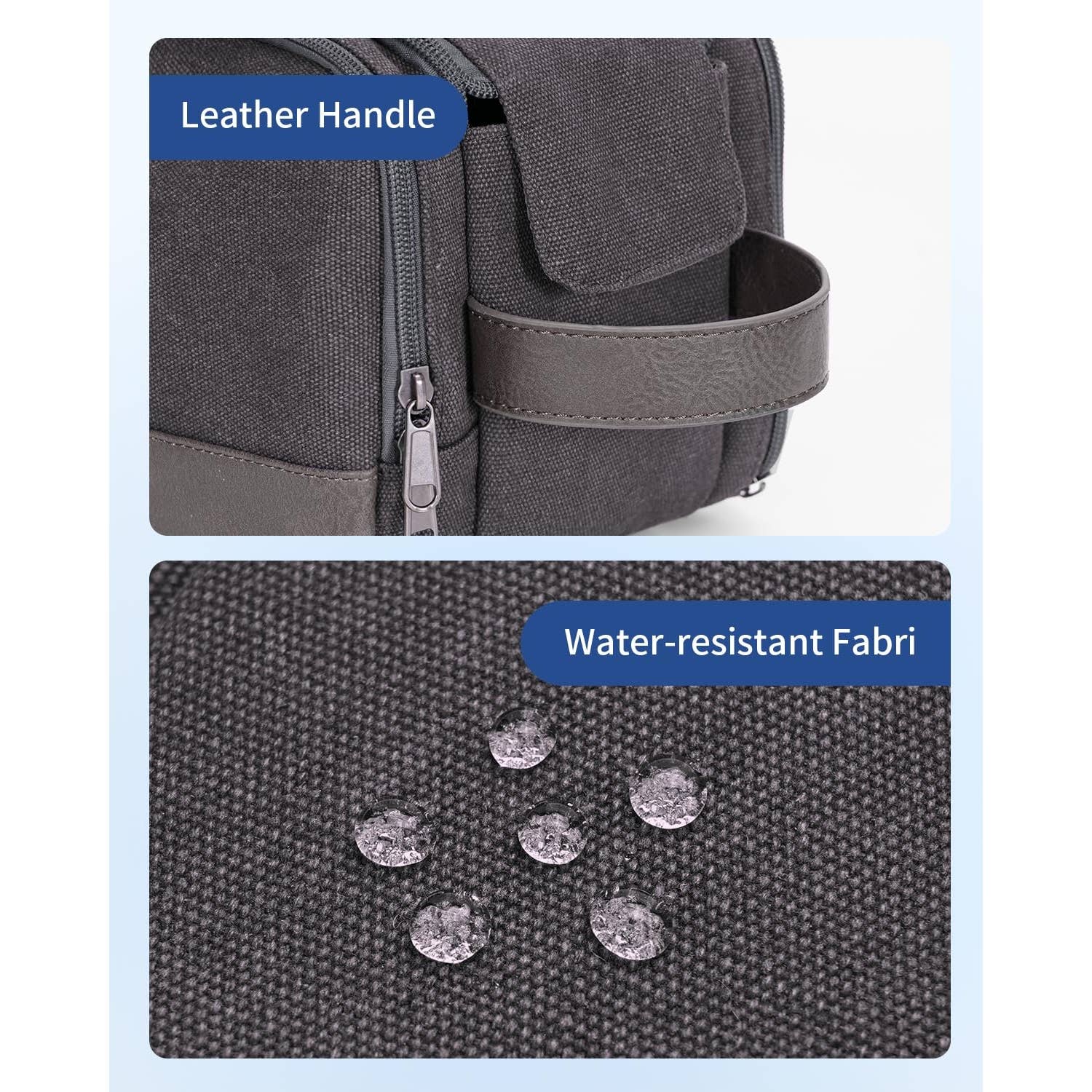wandf – Engroshandel Toilettaske - Unisex – Canvas & læder Dopp Kit rejse vandafvisende barbertaske39
