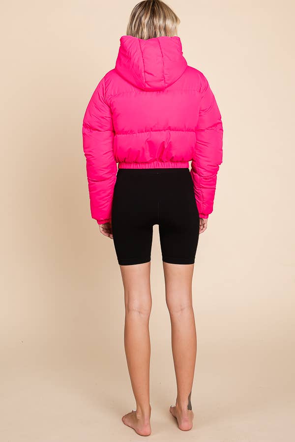 ANWND - Wholesale Puffer Jacket - Women's - 2505-FRONT ZIPPER HOODIE PUFFER WITH POCKETS11