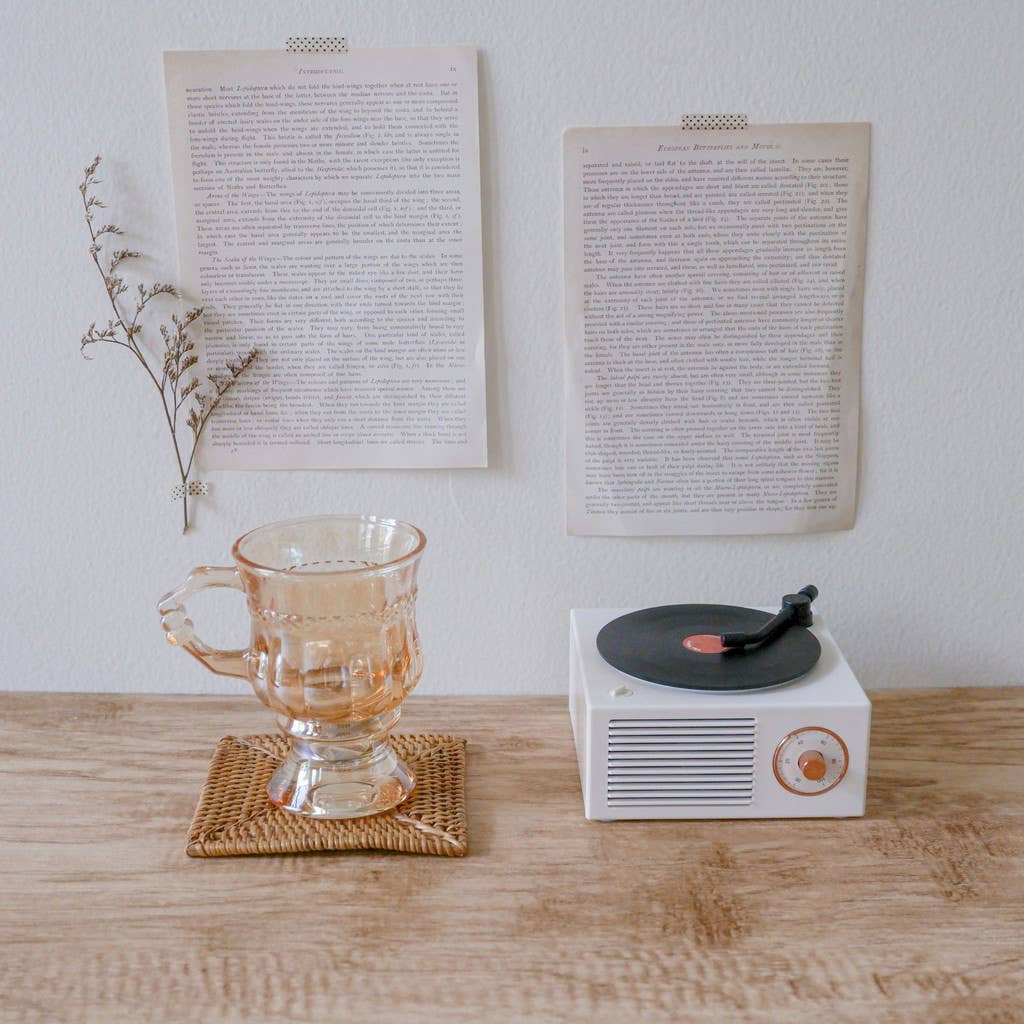 Bali Harvest - Wholesale Coasters - Square Rattan Coaster - Brown Boho Straw Raffia Wicker Drink3