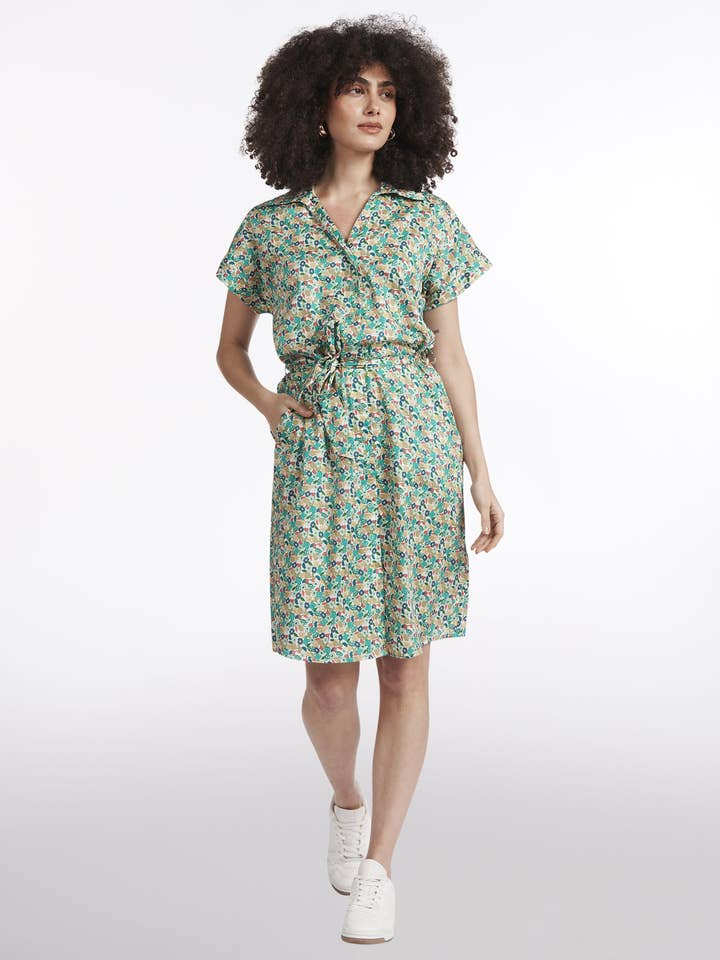 KJOLE RACHELLE BLOMSTRET BLÅ for engroshandel hos MADE IN SENS