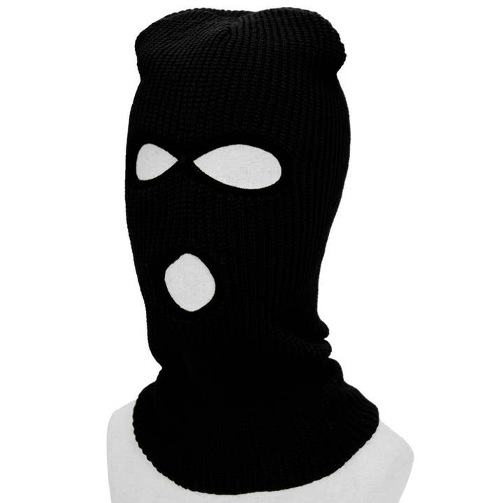 Cap Zone - Wholesale Balaclava - Unisex - Dark Neutrals Triple Hole Knitted Balaclava