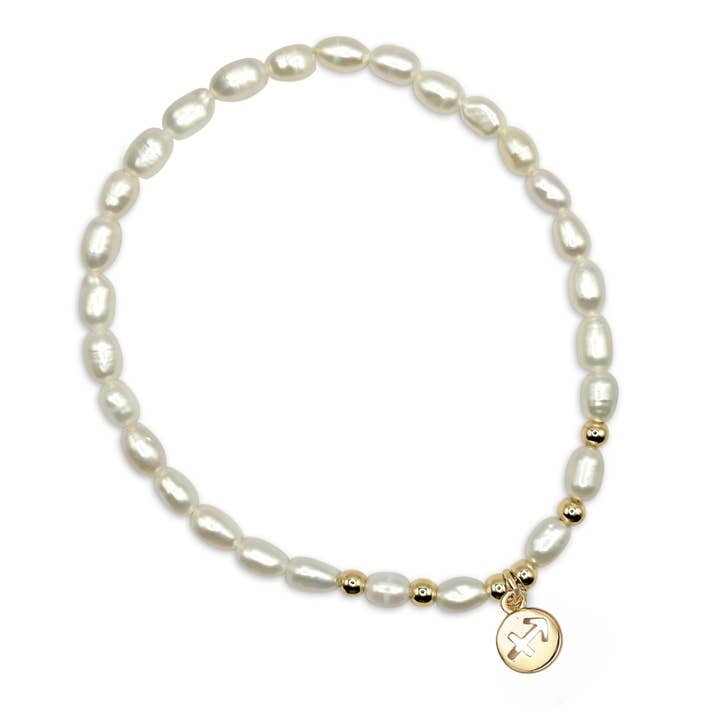 Camilla Limón - Wholesale Charm/Dangle Bracelet - Zodiac Charm Fresh Water Pearl Stretch Bracelet8