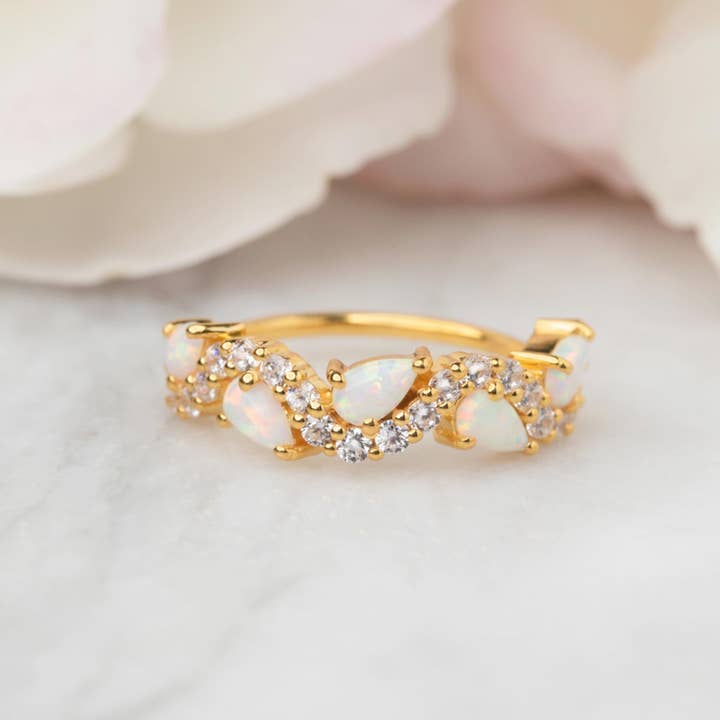 Anel Montanha Opal & Diamond por atacado de La Kaiser