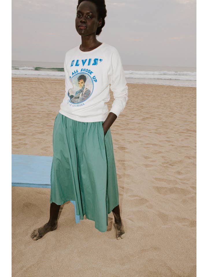 The Tuli Drawstring Skirt - Dusty Green for wholesale on Faire1