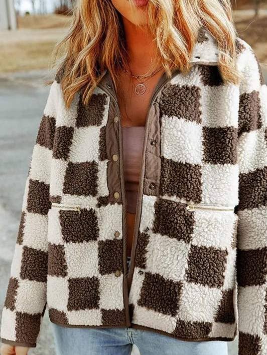 giacca calda a quadri alla moda per la vendita all'ingrosso da parte di Queen Fashion