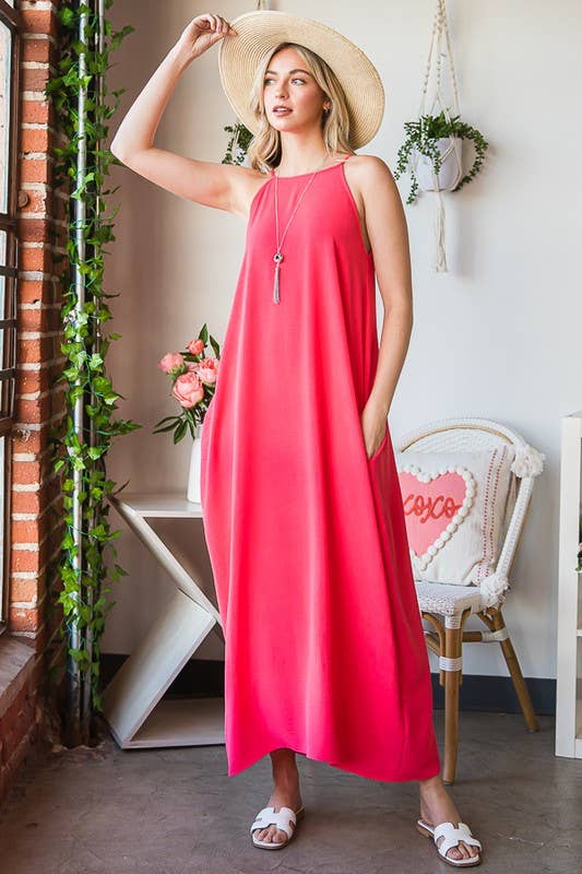 HEIMISH - Vendita all'ingrosso Vestito - Donna - MAXI ABITO IN TESSUTO MASSICCIO ED6771-108