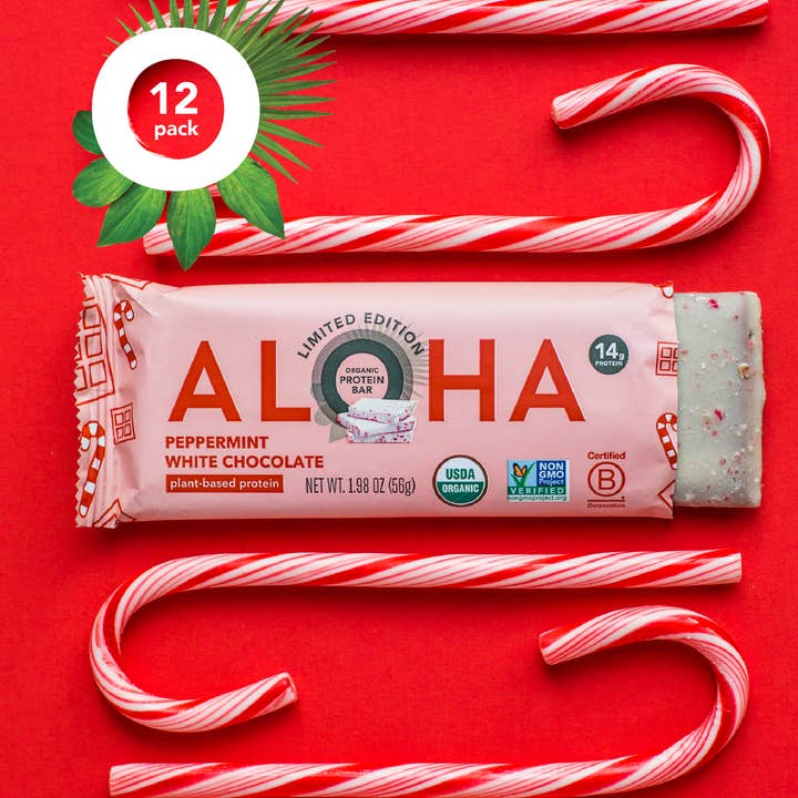 Aloha - Wholesale Snack Bar - Peppermint White Chocolate Protein Bar1