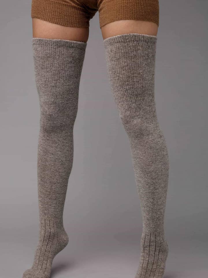 Mongulai - Wholesale Socks – Women's - Sheep Wool Thigh High Socks