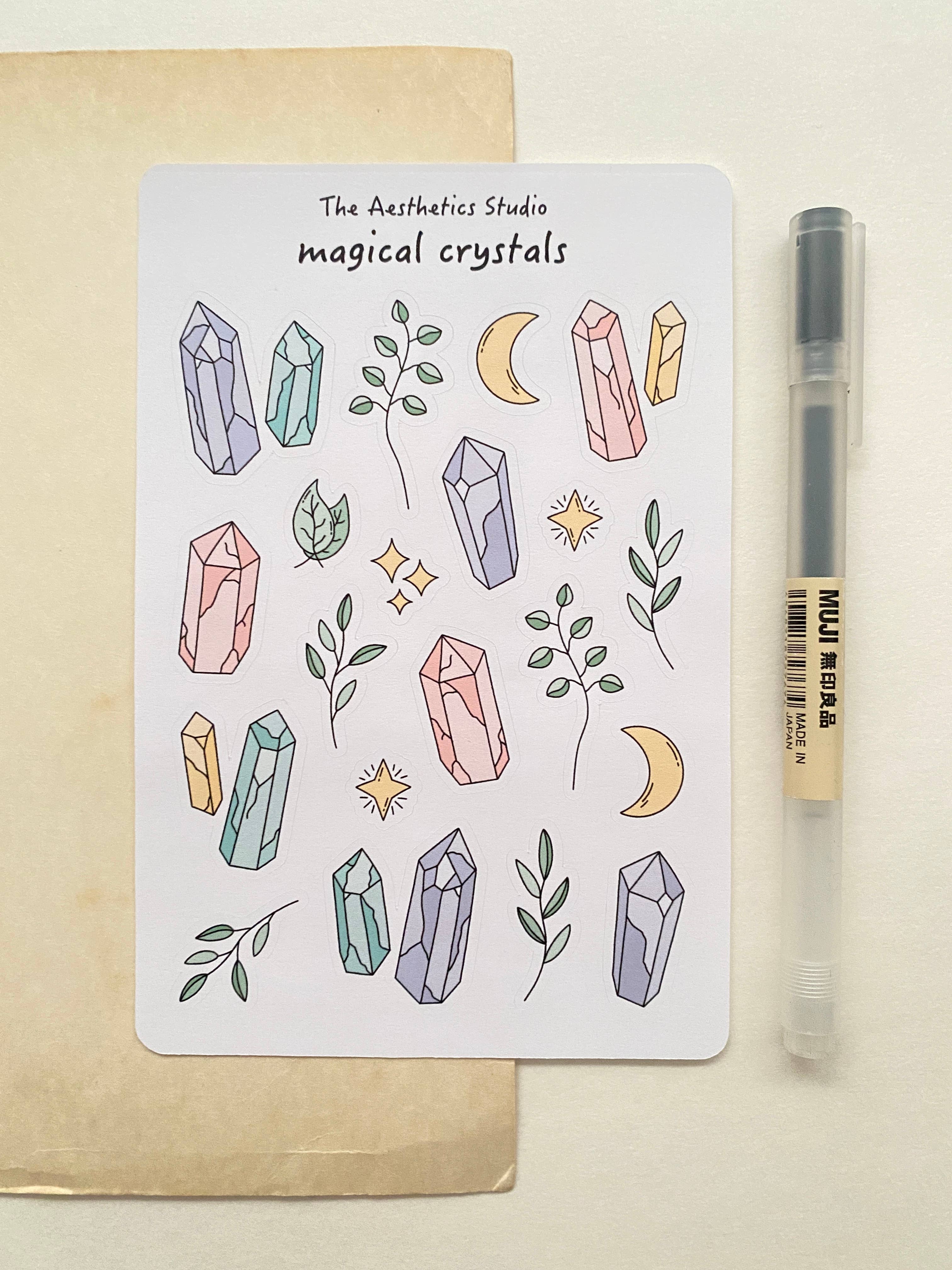 The Aesthetics Studio - Wholesale Sticker - Magical Moon and Magical Crystals Sticker Sheet4