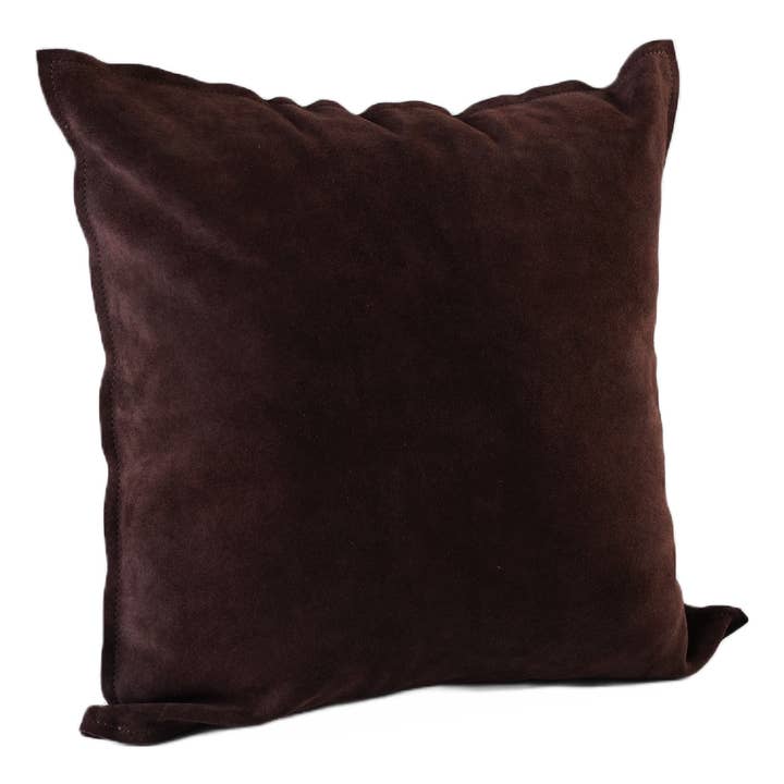 Pillow Leather Suede Brown 20"X20" *Cover Only* for wholesale by Luzia Leather Home Collection