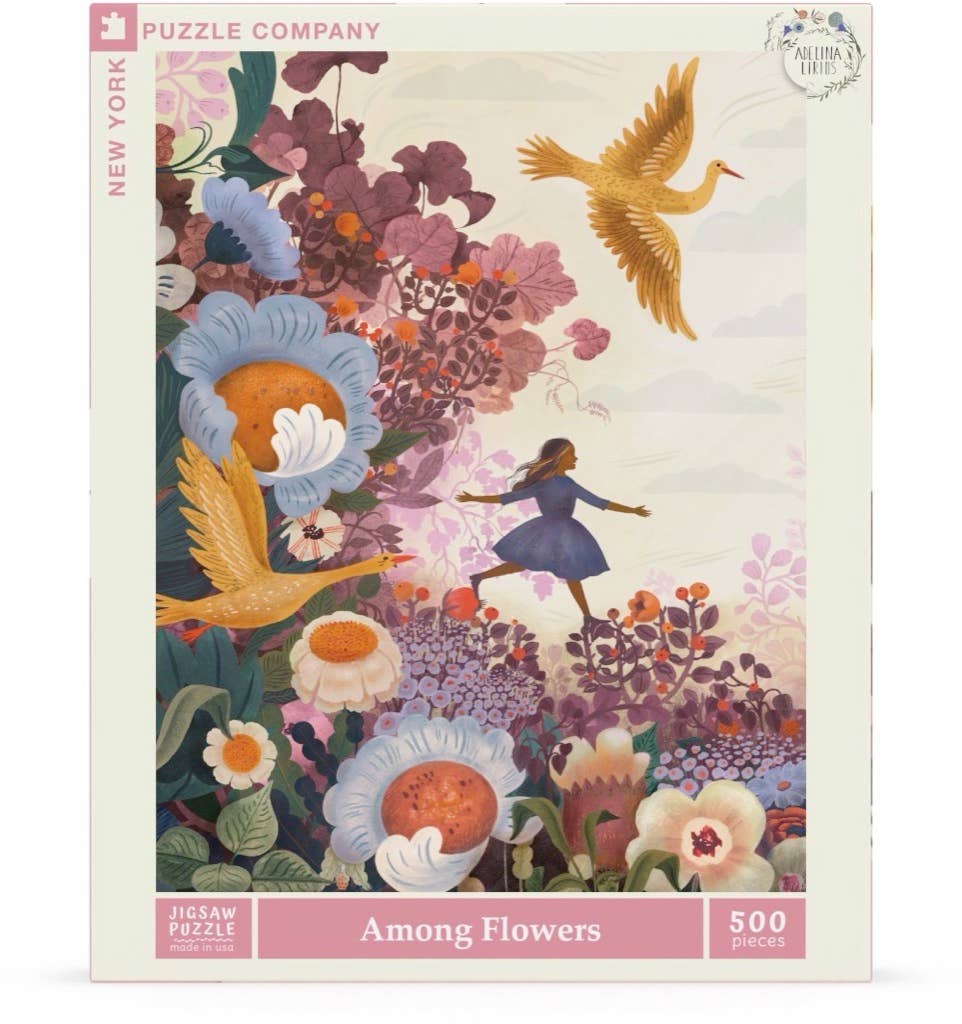 New York Puzzle Company - Wholesale Puzzle - Adult - Among Flowers - 500 Piece Jigsaw Puzzle1