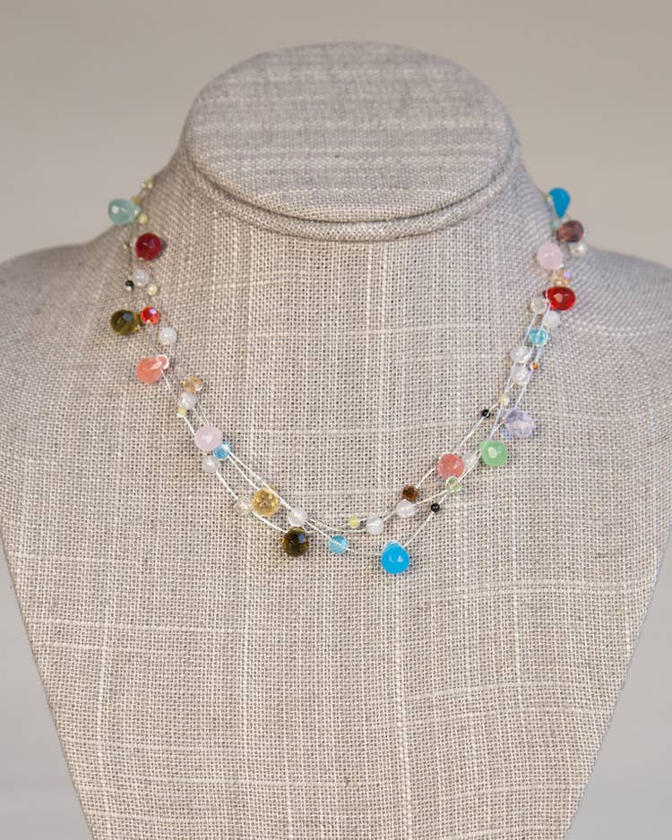 Crossroads Accessories Inc - Vente Collier de perles - Collier en fil de soie multicolore1