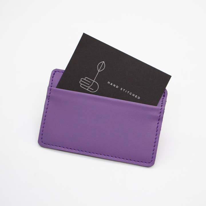 Twin Engine Coffee - Wholesale Card Holder - Unisex - Leather Card Wallet - Purple - Artisan Fair Trade