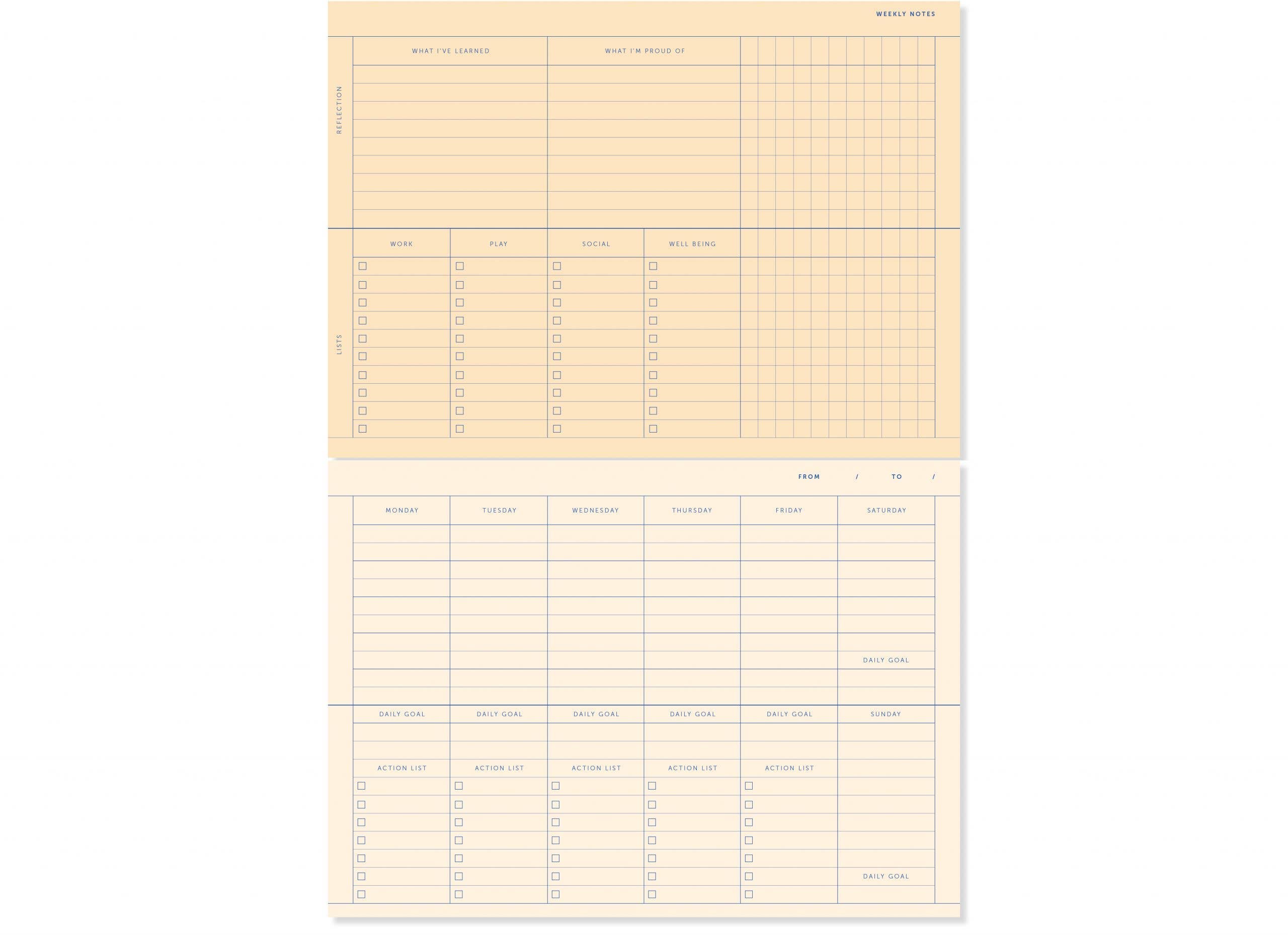 A-Journal Stationery - Wholesale Planner - A-Journal Deskplanner Checkered Coral1