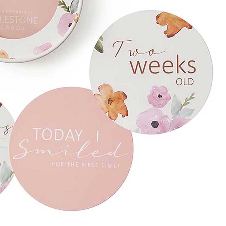 Meadow & Pink Sand Reversible Milestone Cards Meadow & Pink Sand Reversible Milestone Cards