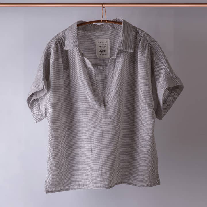 Sile Collared Top for wholesale by loom.ist