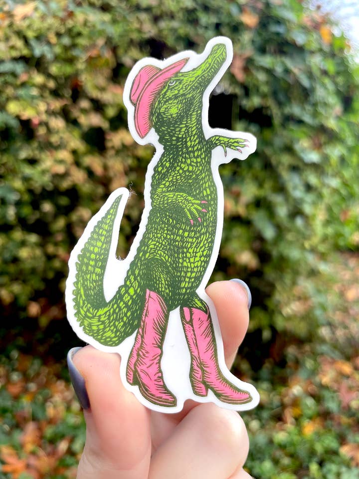 Autocollant Alligator Cowboy pour la vente par Augury Press