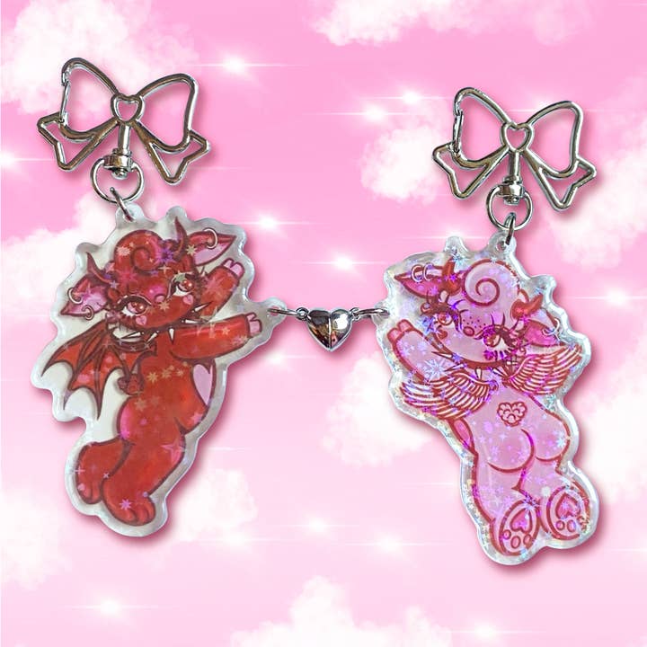 Teddy Lamb Besties For Life Acrylic Keychains for wholesale by Creepy Gals