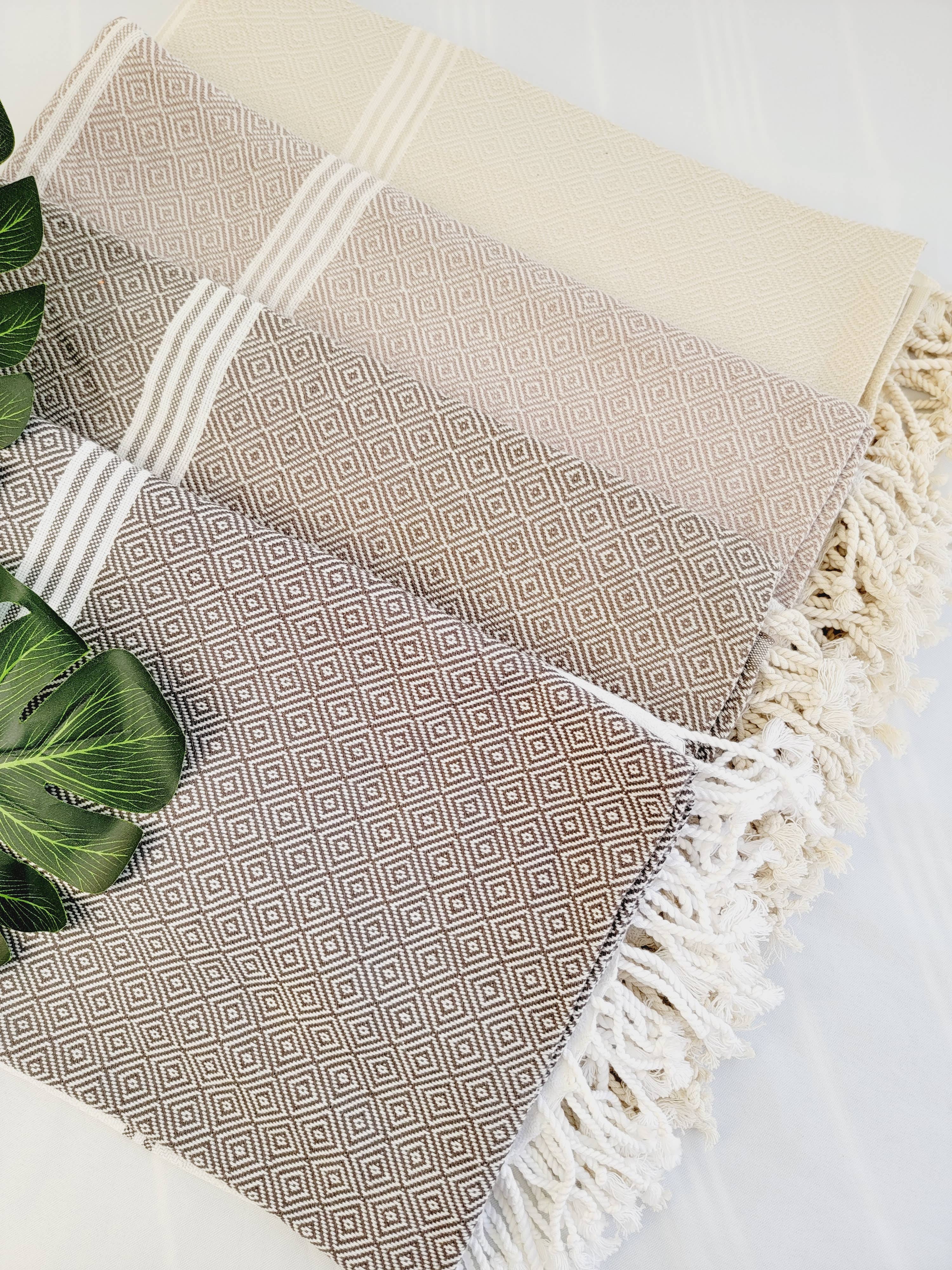 EBRU Home – Großhandel Badetuch – 10er-Set Strandtücher aus 100 % Baumwolle, gemischte Farben, Sandfrei – Diamantgewebe15