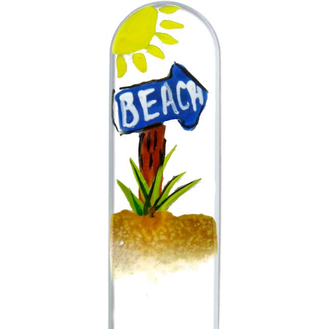 Strandskylt Sol Solig Handmålad Kristallnagelfil för wholesale av Classy Nail Files