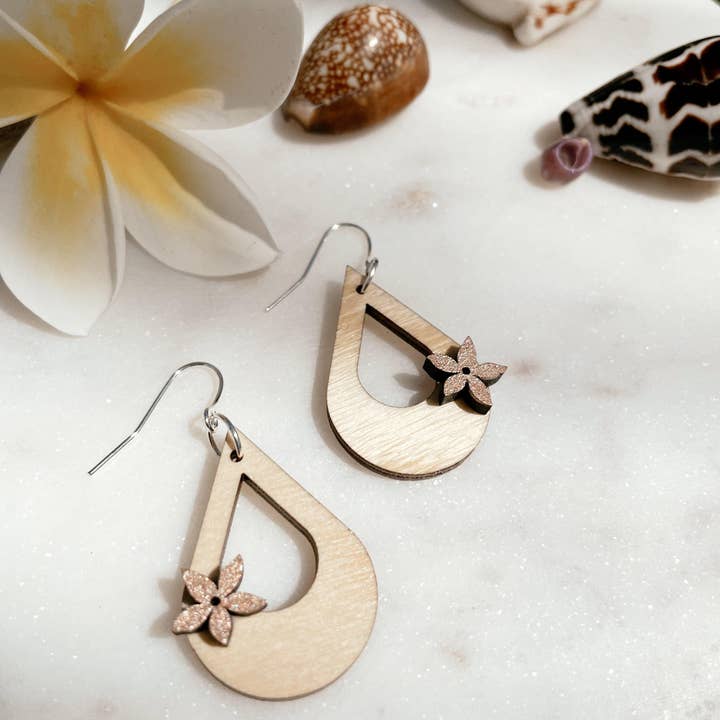 Solshine and Co - Wholesale Dangle Earrings - Small Drops With Hand Painted Pua6