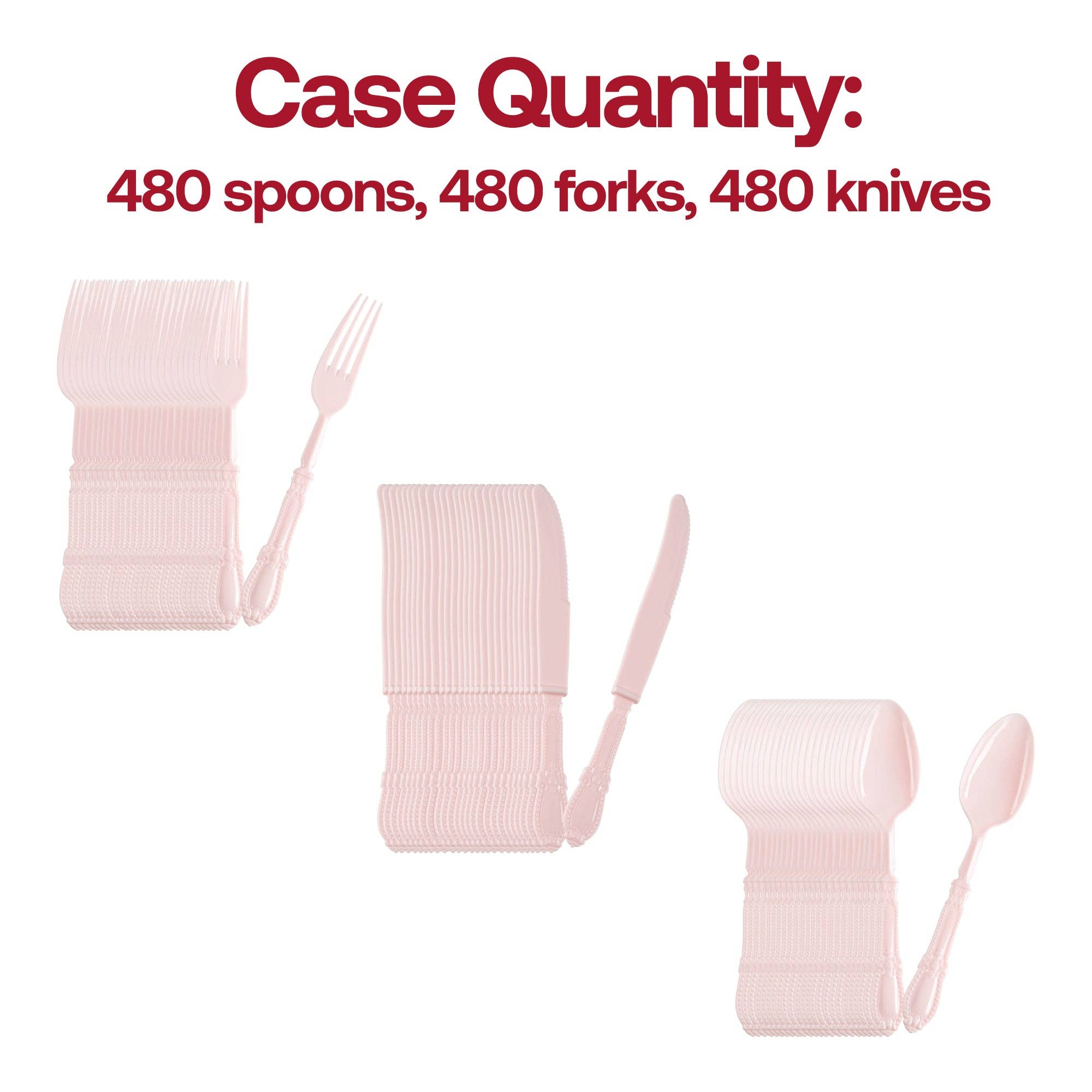 Smarty had a Party - Wholesale Assorted Cutlery Set - Pink Baroque Disposable Plastic Cutlery Set - 20 Guests2
