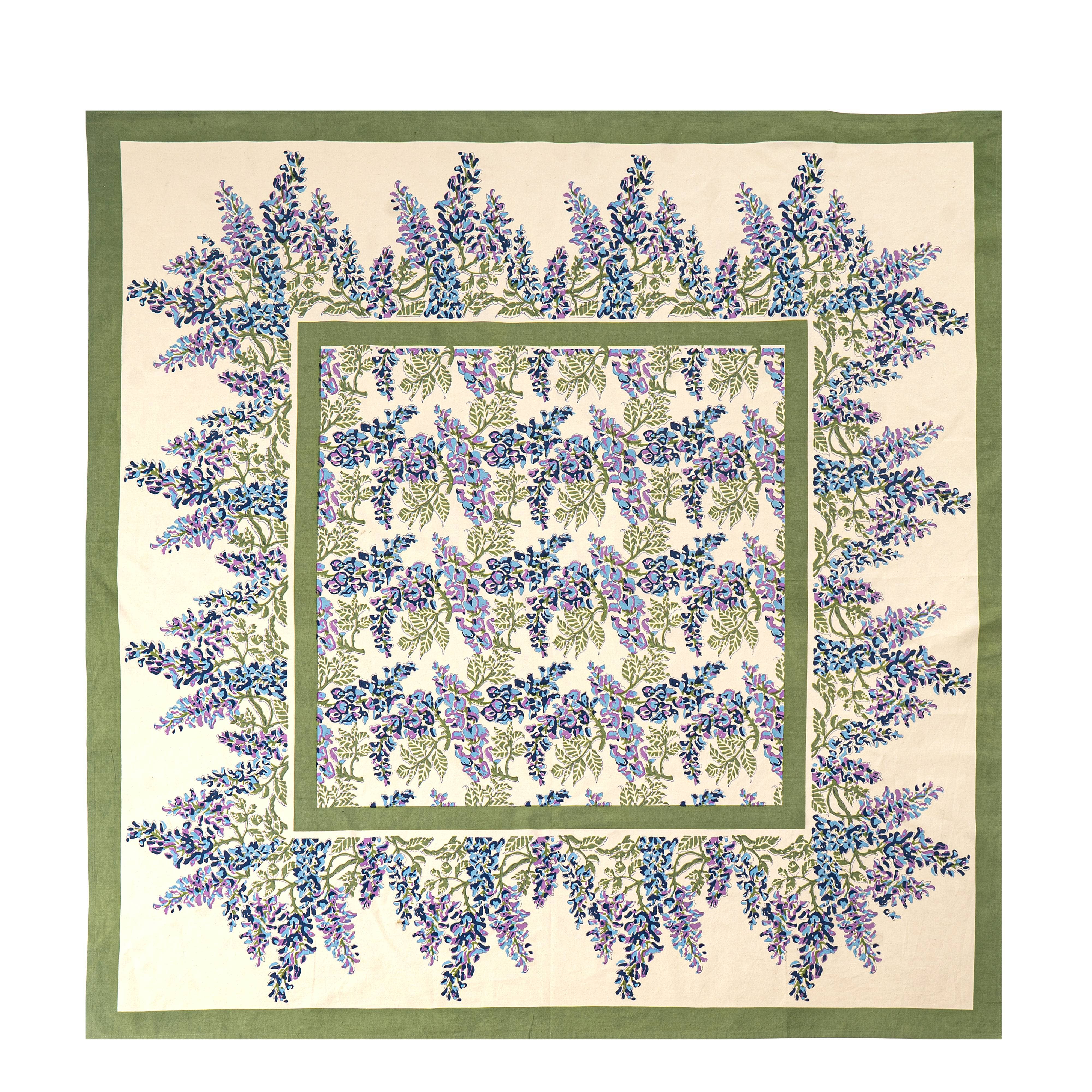 Couleur Nature - Wholesale Tablecloth - Wisteria Blue & Green | Tablecloth14