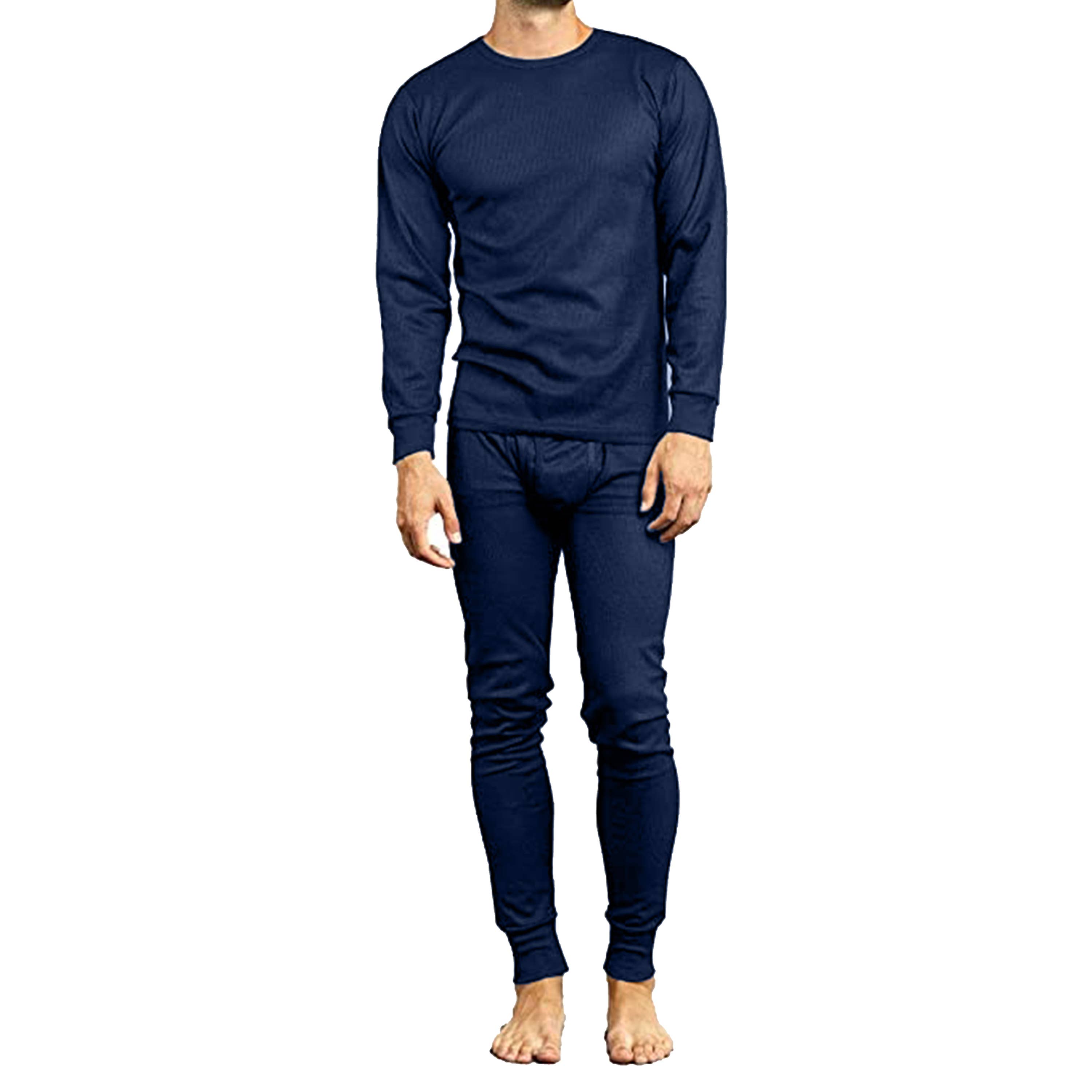 Galaxy By Harvic - Vendita all'ingrosso Completo loungewear - Uomo - Set termico leggero da uomo Blu Rock con maglia e pantaloni a cialda5