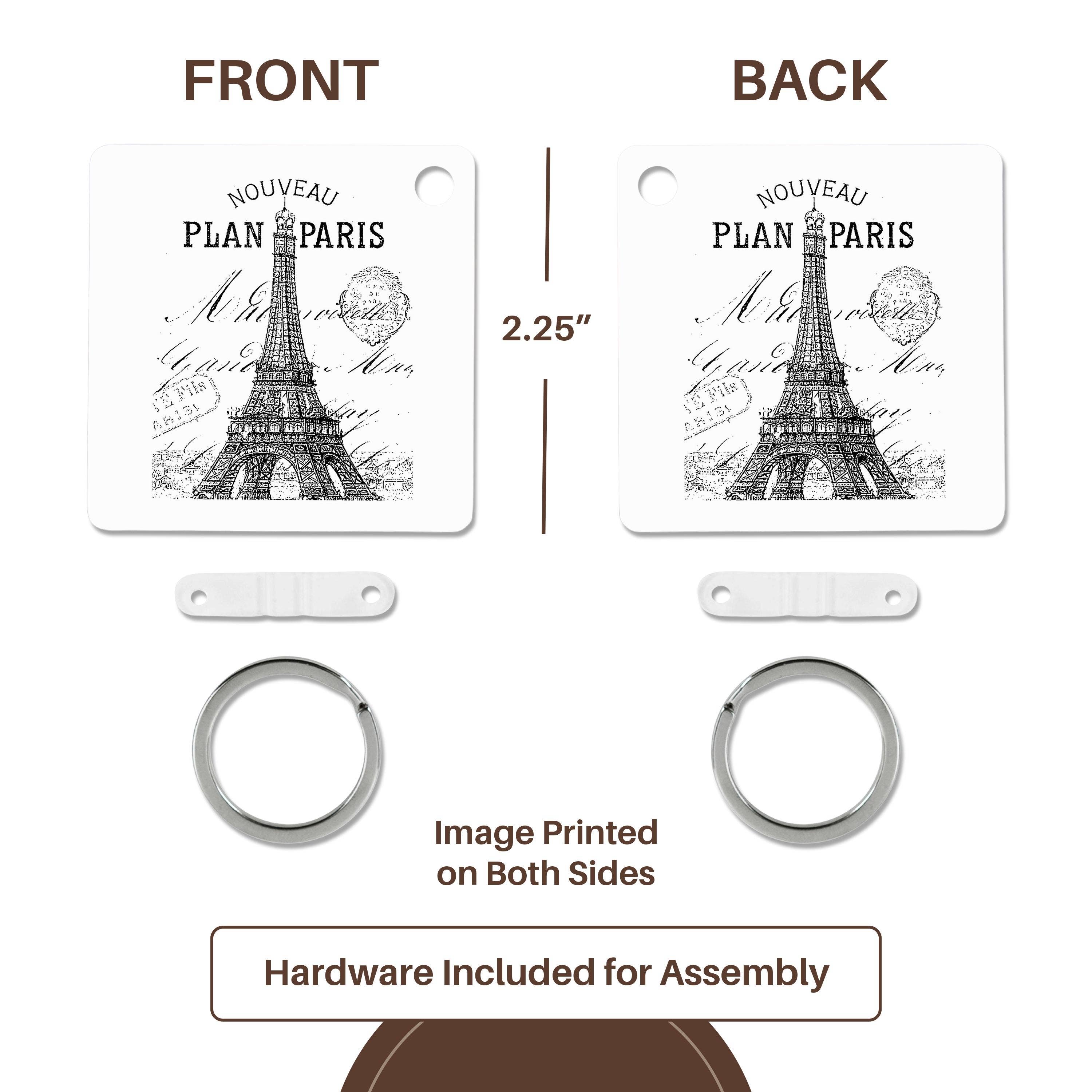 3dRose – Großhandel Schlüsselanhänger – Unisex – 3dRose, Nouveau Paris Vintage Eiffelturm, Schlüsselanhänger4