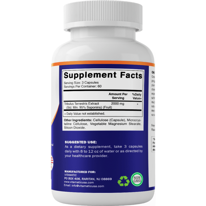 Vitamatic - Wholesale Oral Supplement/Vitamin - Vitamatic Tribulus Extract 2000mg Serving | 180 Veg Capsules7