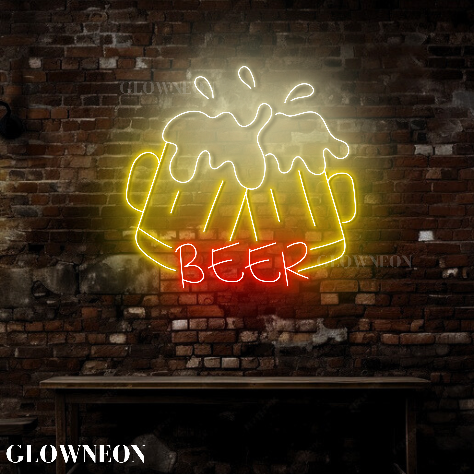 Glow Neon - Vente Enseignes néon - Enseigne Lumineuse en Verre à Bière, Enseignes Néon Ouvertes pour Décoration de Bar à Bière Pub1