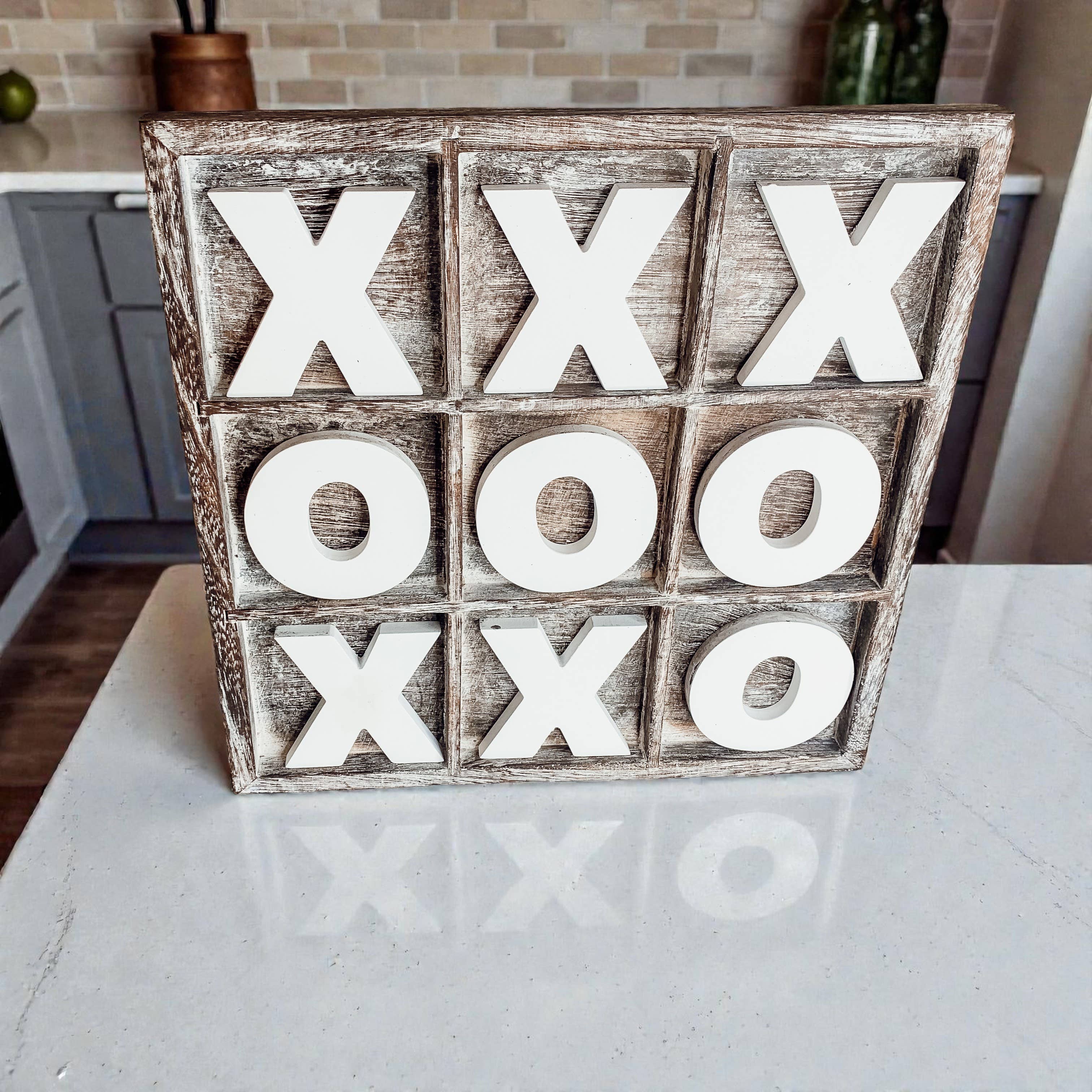 Gia Roma - Wholesale Decorative Tabletop Object - Wooden Tabletop Game + Decor, Tic Tac Toe Wood Game, Rustic33