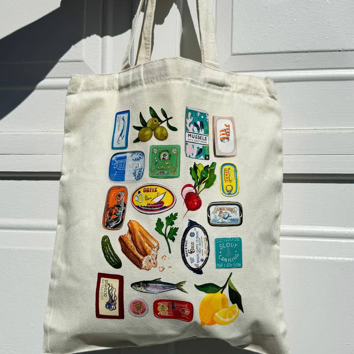 Jasmine Rosie Art - Wholesale Tote Bag - Unisex - Tinned Fish Tote Bag