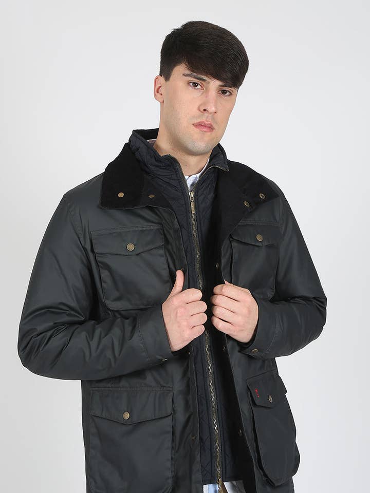 Parka Hunter Tipo Encerada Marinho por atacado de Solera