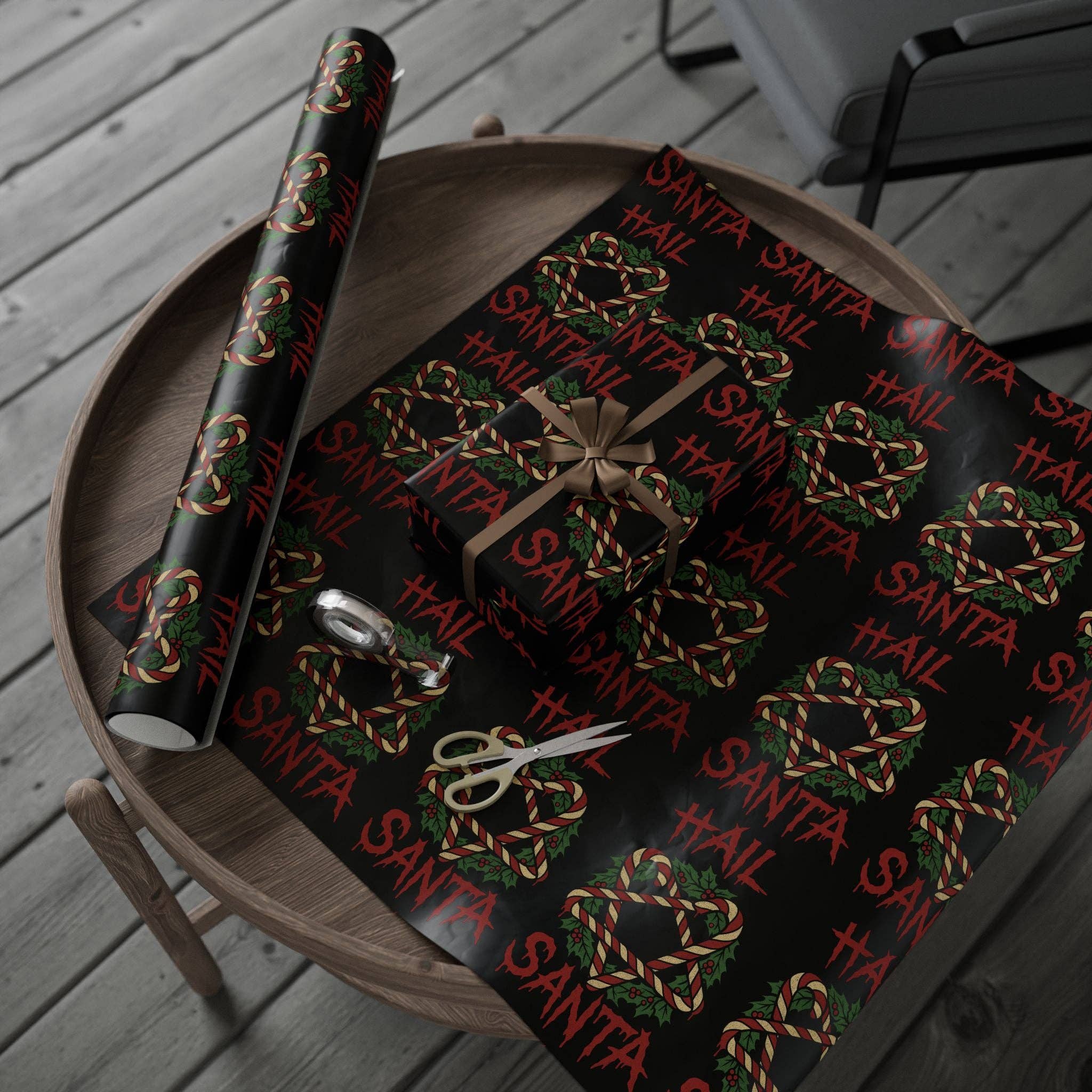 Goth Cloth Co. - Wholesale Flat Wrap - Hail Santa Gift Wrap4