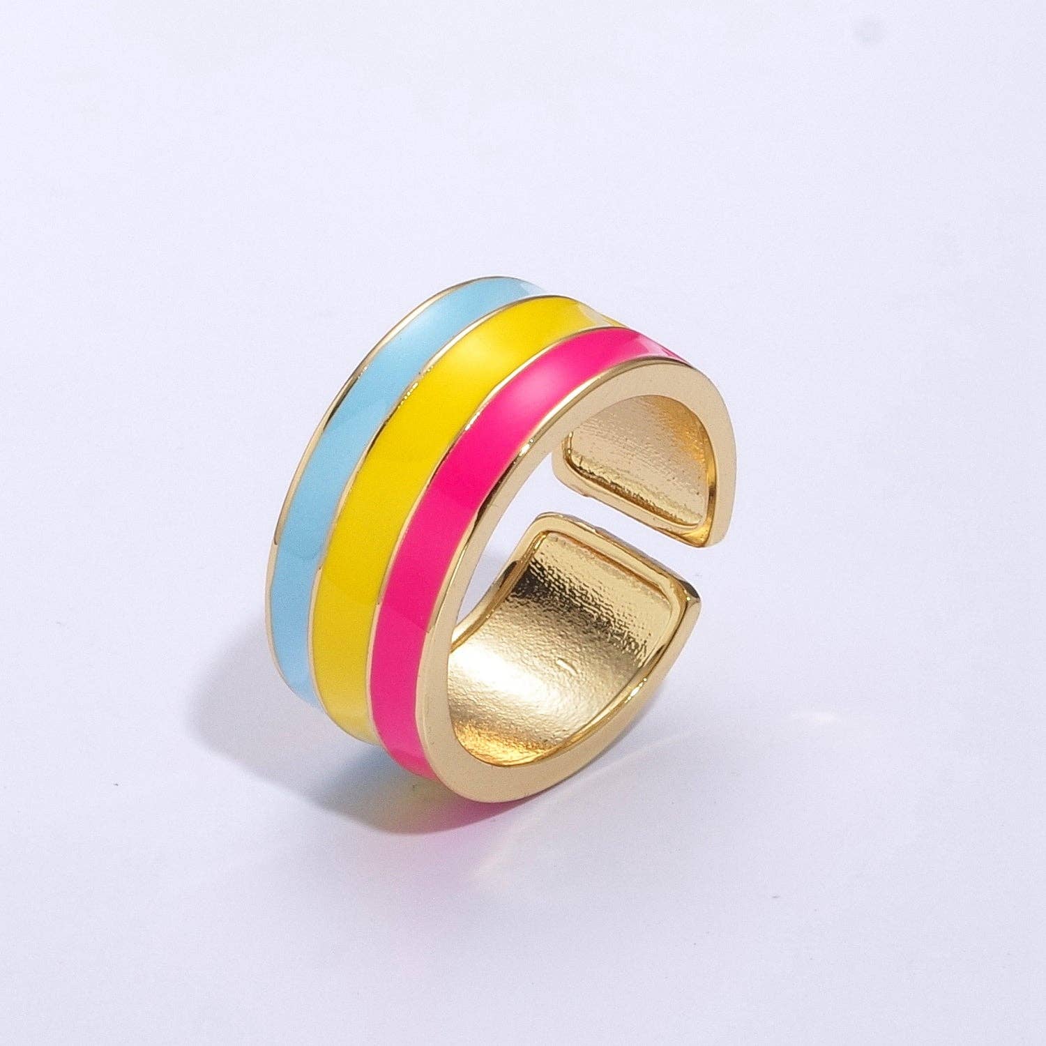 Aim Eternal - Wholesale Band/Stacked Ring - Pride Flag Rings LGBTQ Ring Gold Filled Open Adjustable Stac0
