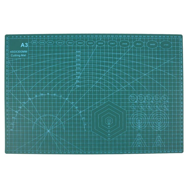 Green A3 (30 x 45cm) Cutting Mat - By Blackspur for wholesale by Rinkit Ltd