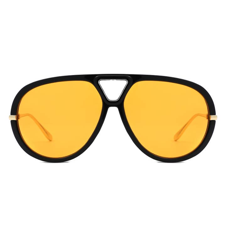 Cramilo Eyewear – wholesale Solglasögon - Dam – Retro Dubbelbrygga Djärva Mode Aviator Solglasögon8