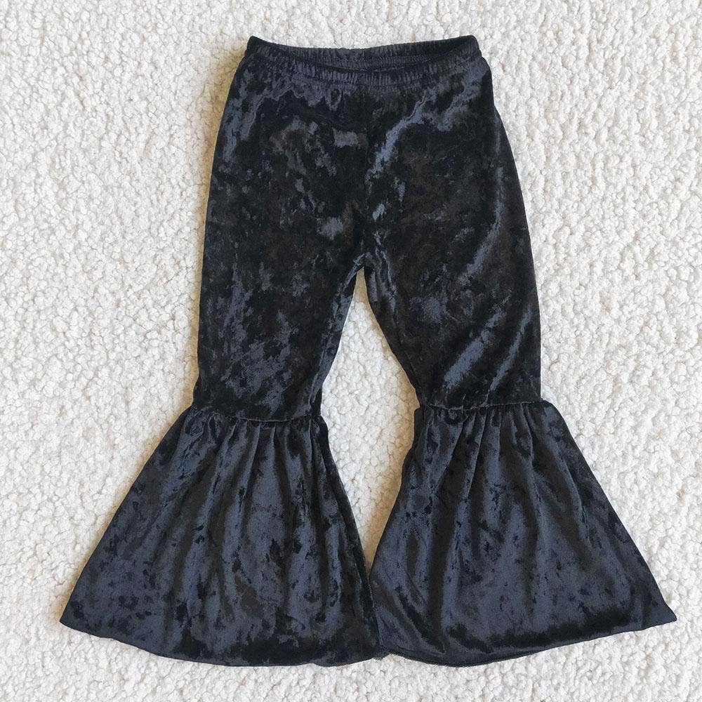 Aier Wholesale - Wholesale Pants - Kids - Black Velvet Bell Pants0
