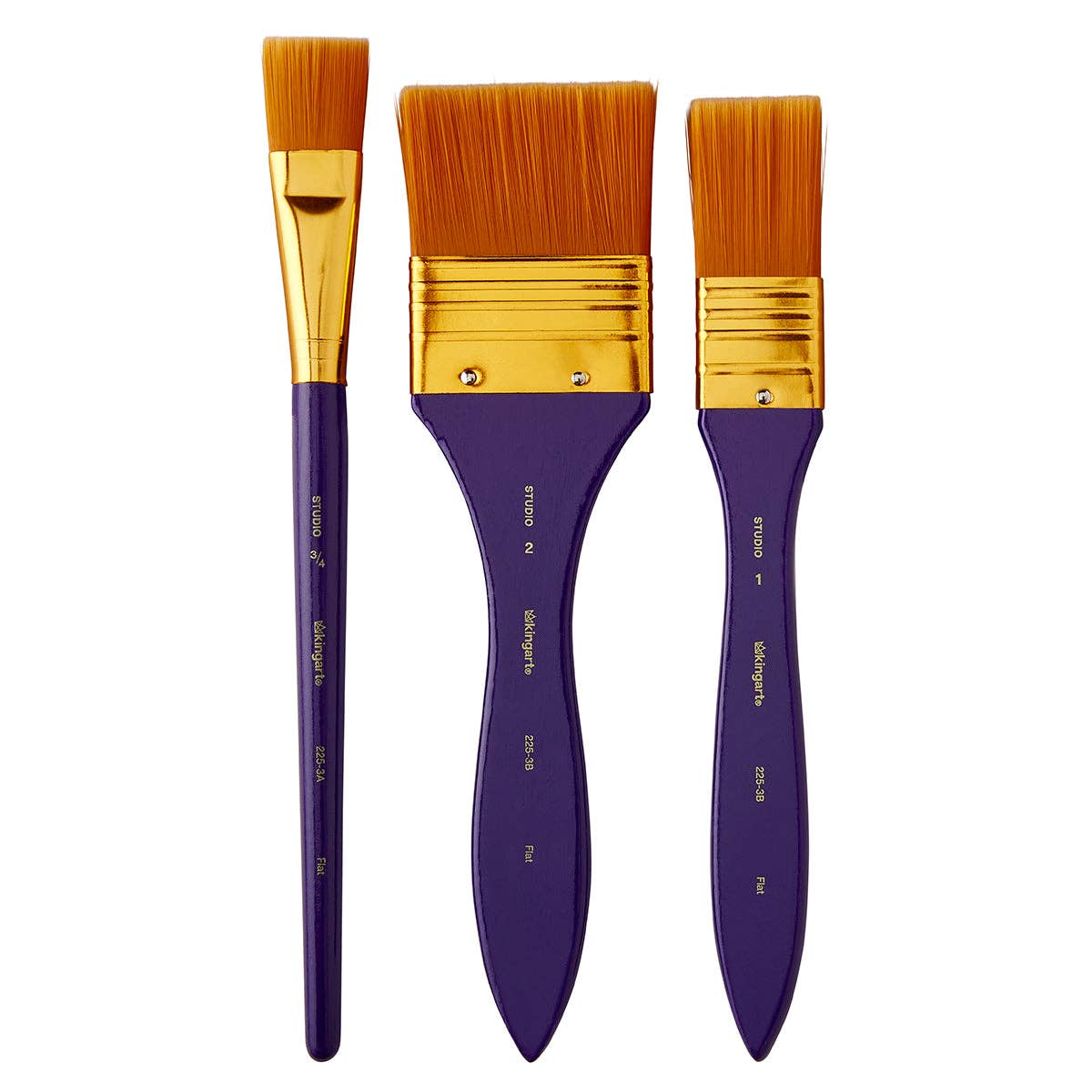 KINGART - Wholesale Paint/Wax Brush - Studio Golden Nylon Brush Set - 3 Pieces0
