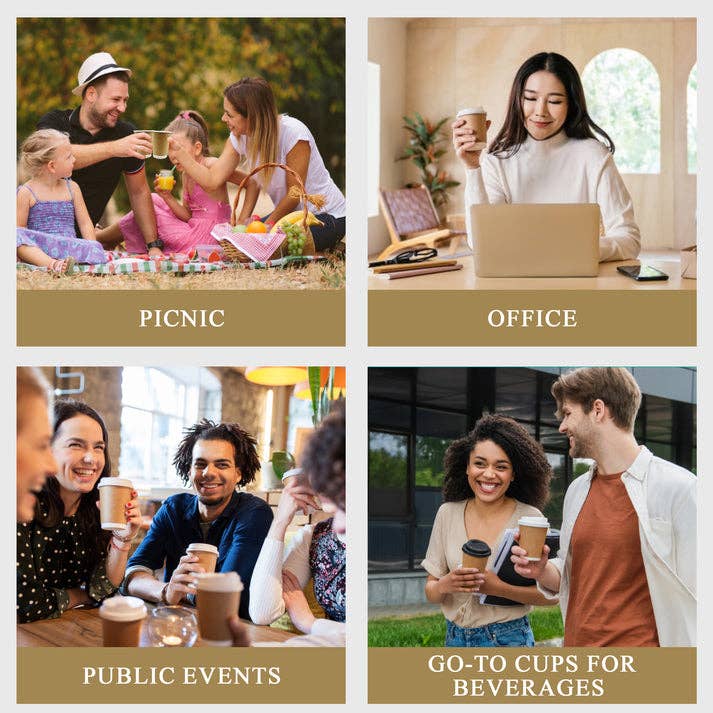 Three Leaf Products – Großhandel Einwegbecher – Three Leaf 12 oz Pappbecher, 500 Stück2