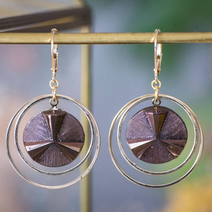 Large Bronze Angèle Lunare Earrings for wholesale by Assuna