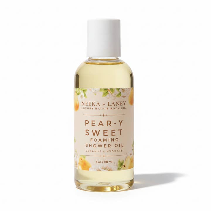 NEEKA + LANEY FOAMING SHOWER OIL - PEAR-Y SWEET 4oz for wholesale by NEEKA + LANEY